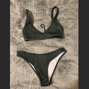 ZAFUL Green Ribbed Bikini - Size 8/L